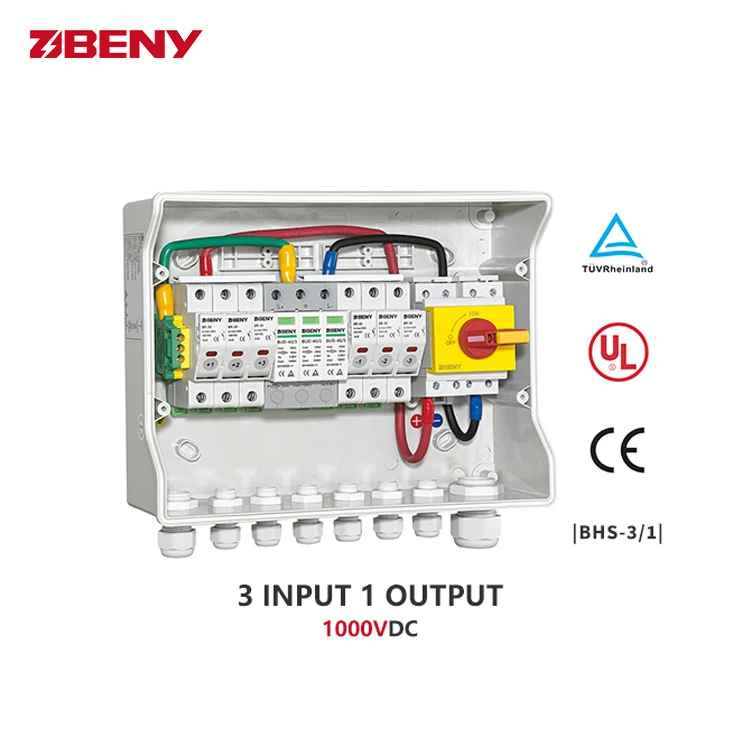 BENY 3 INPUT 1 OUTPUT PV Solar Combiner Box   String  Box, 4 Input 2 Output DC   Hot Sale