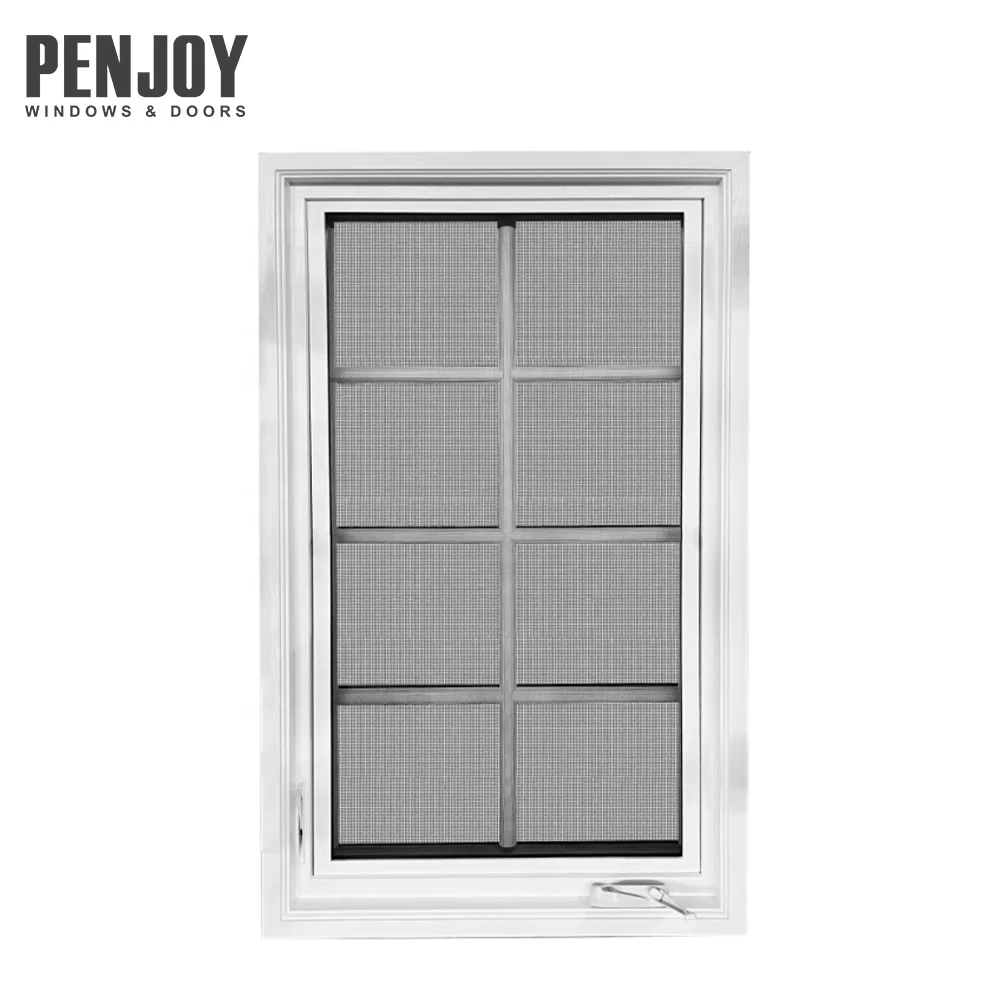 Soundproof Aluminium Clad Timber Hand Crank Casement Window for Residential House