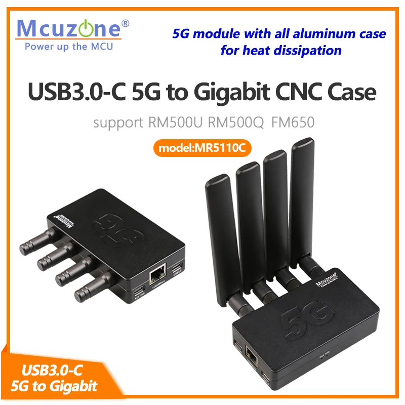 

(model:MR5110C)USB3.0-C 5G to Gigabit Ethernet,CNC Case, driver free, X86, R5S,RM500U RM500Q FM650, Ubuntu, Mac OS