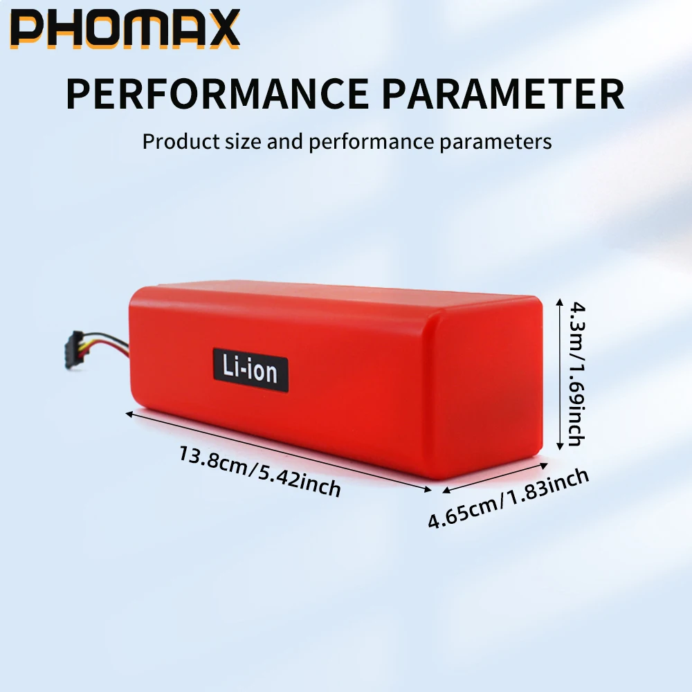 

PHOMAX 14.4V Li-ion Battery Robotic Vacuum Cleaner Replacement Battery for Xiaomi Robot Roborock S50 S51 S55 Accessory Spare