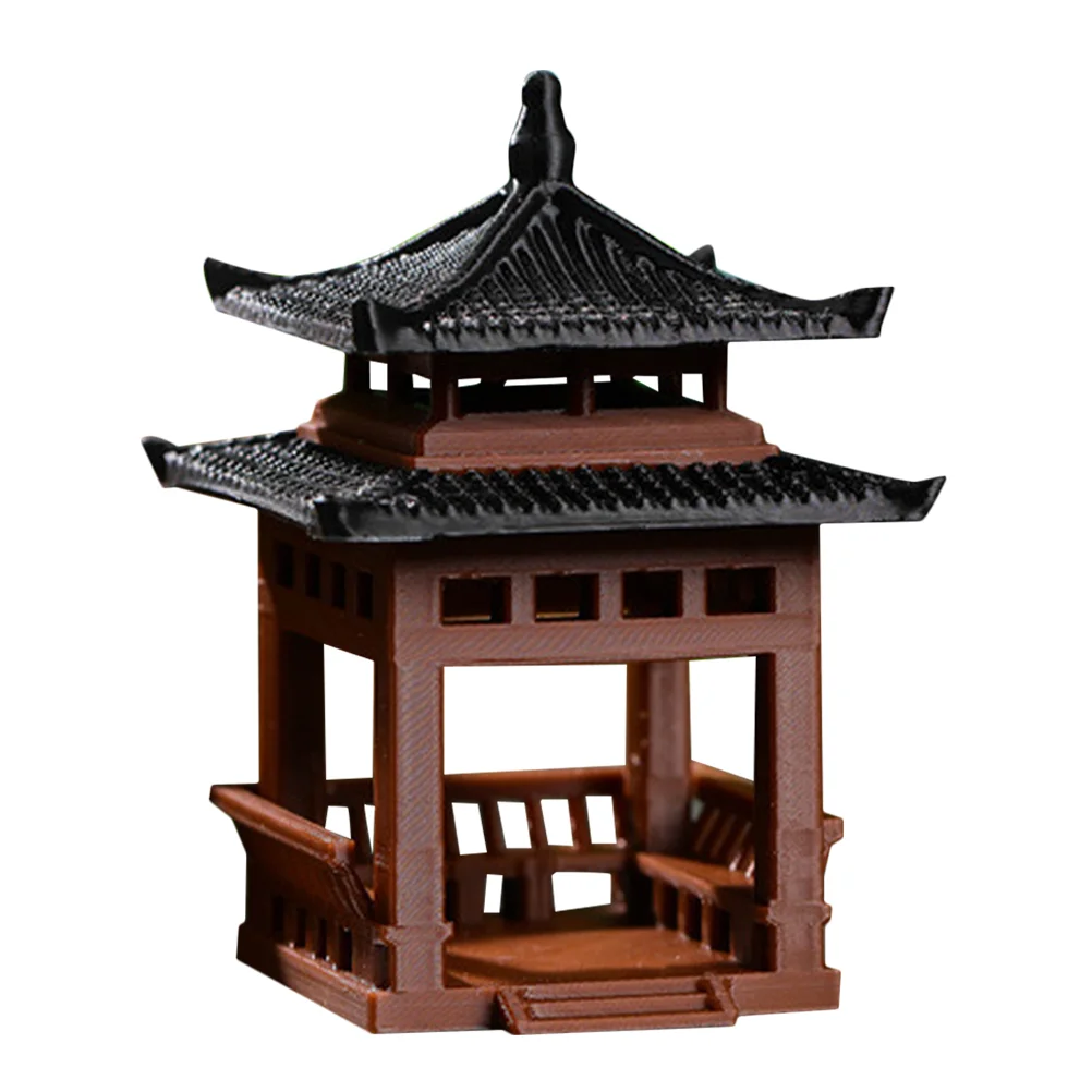 

Pavilion Small Ornaments Decor Garden Decorations Desktop Plastic Statue Outdoor Gazebo