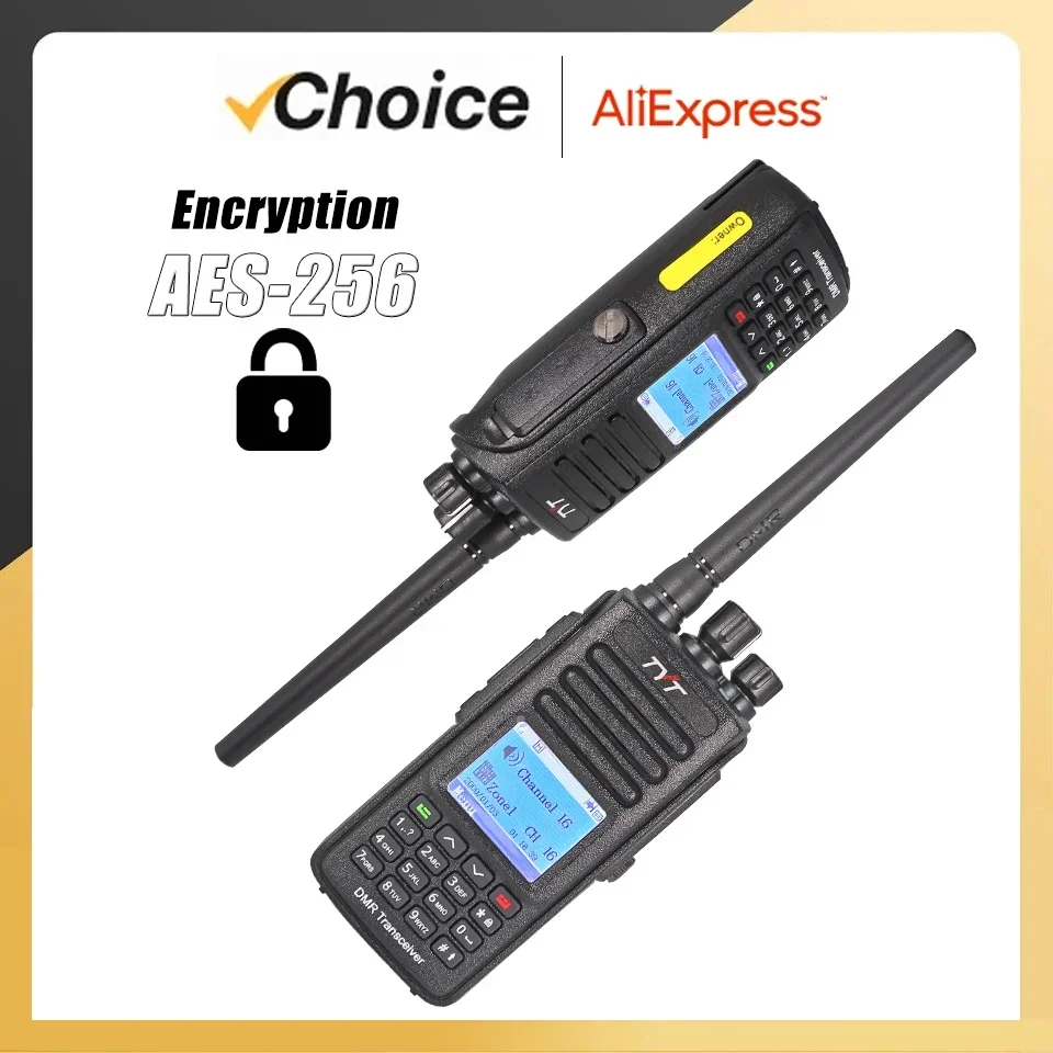 10W Walkie Talkie TYT MD-UV390 PLUS AES256 Encryption DMR Digital Radio IP67 Dual Band 136-174&400-480mhz Long Range 2 Way Radio