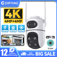 WiFi Camera Dual Lens 4K Smart Cameras 6MP Home Wireless Security Camera 360 IP Indoor Outdoor CCTV Video Camera Surveillance