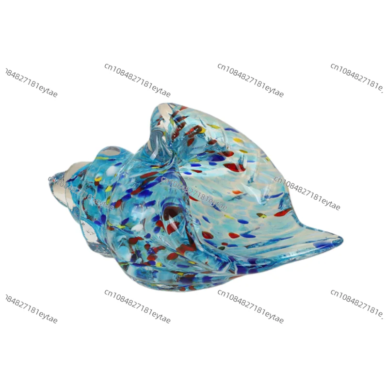 Glass Conch Sculpture, Colored Shell Figurine for Home Decor