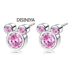 Pendientes de circonita de plata 925 de alta calidad para niñas, niños, bebés, damas lindas, pendientes de cristal, regalos de joyería, pendientes dorados