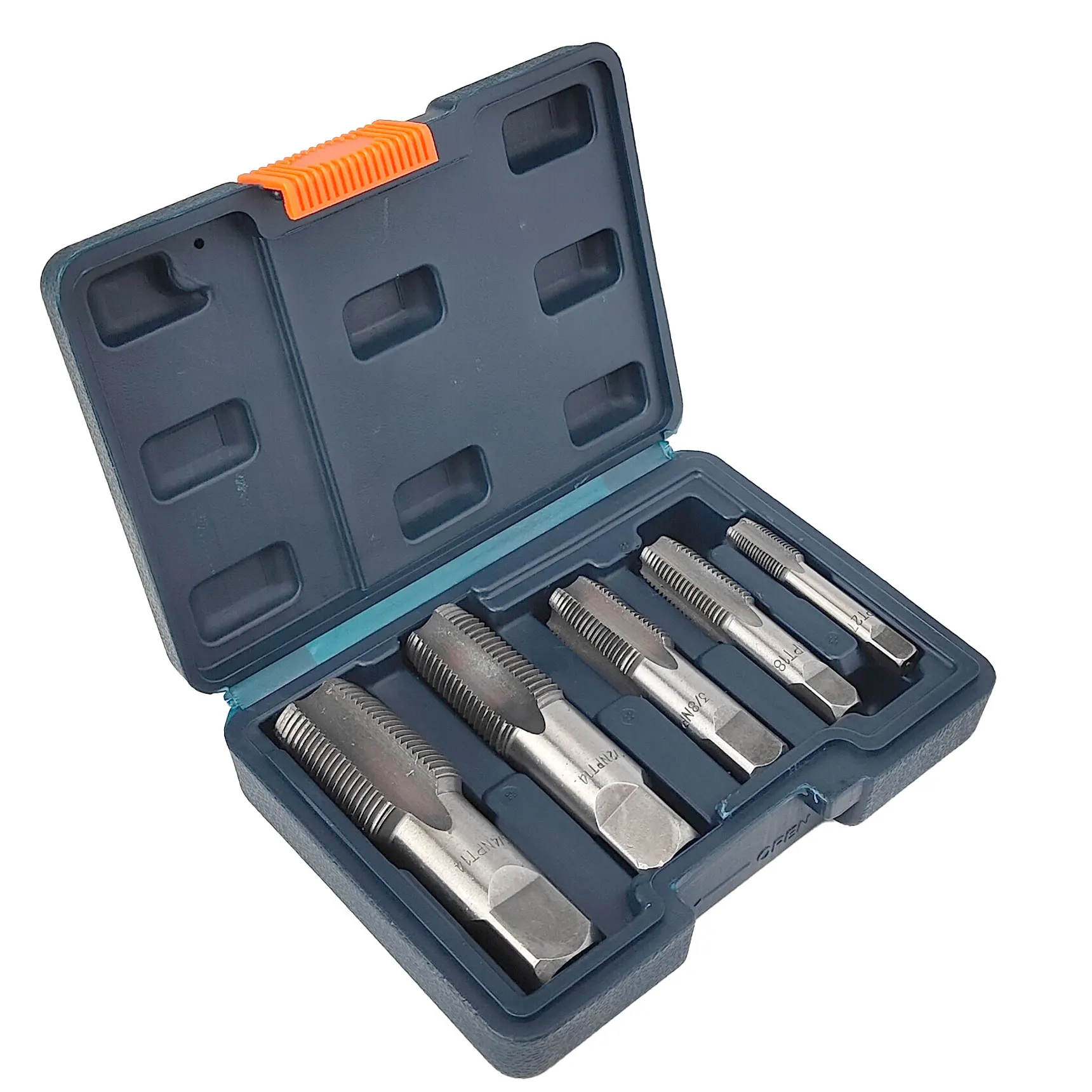 Conjunto de torneira de tubo NPT de 5 peças, conjunto profissional de torneiras de tubo, kit de ferramentas de rosqueamento de precisão para roscas cônicas de tubo