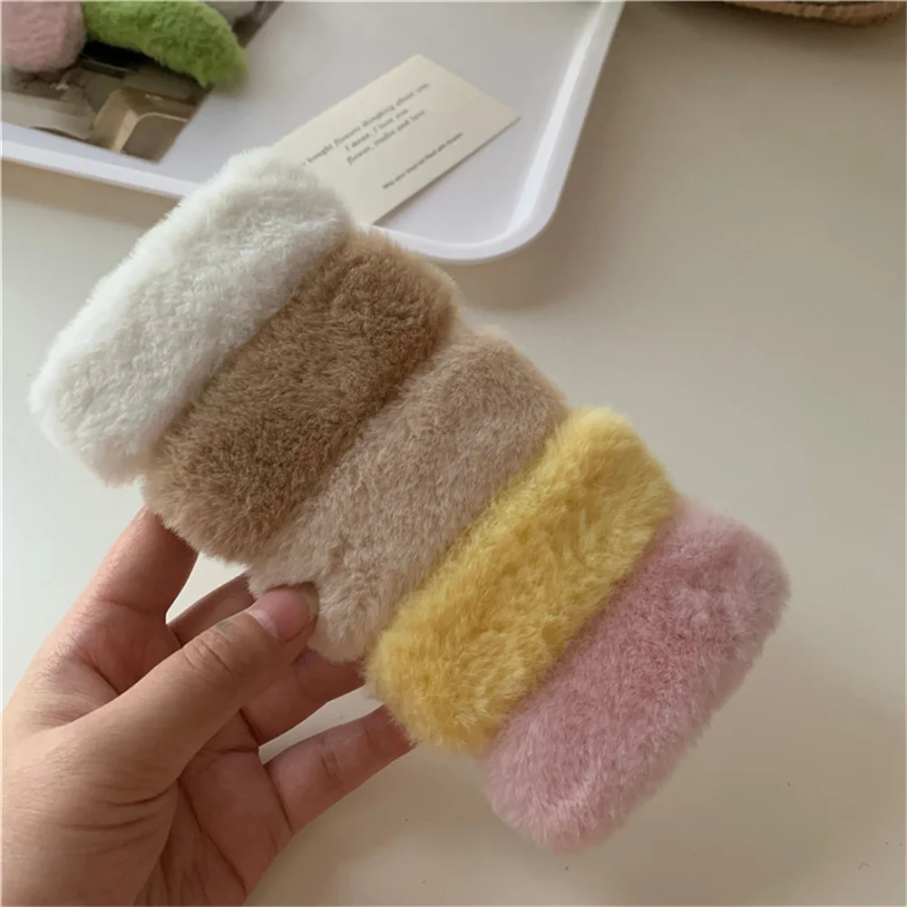 Square Hairpin All-match Popular Hairpin Bangs Clip Clothing Accessories All-match Hairpin Lovely Soft Plush Cute Hairpin Large