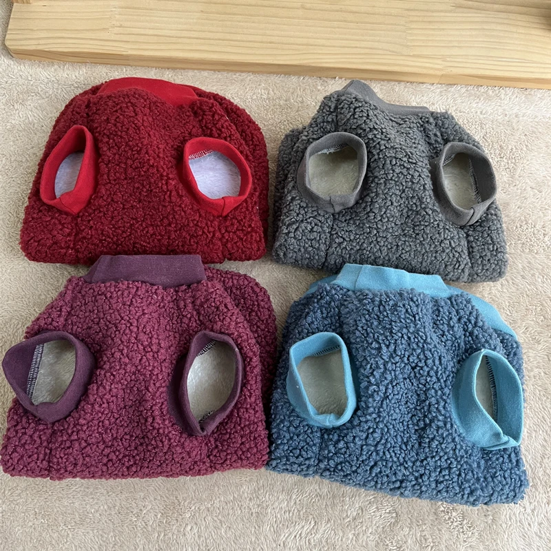 Fashion Warm Sphynix Cat Sweater Hairless Cat Clothes Thickening Soft Double-side Lamb Wool Fiber Coat for Devon Winter Outwear