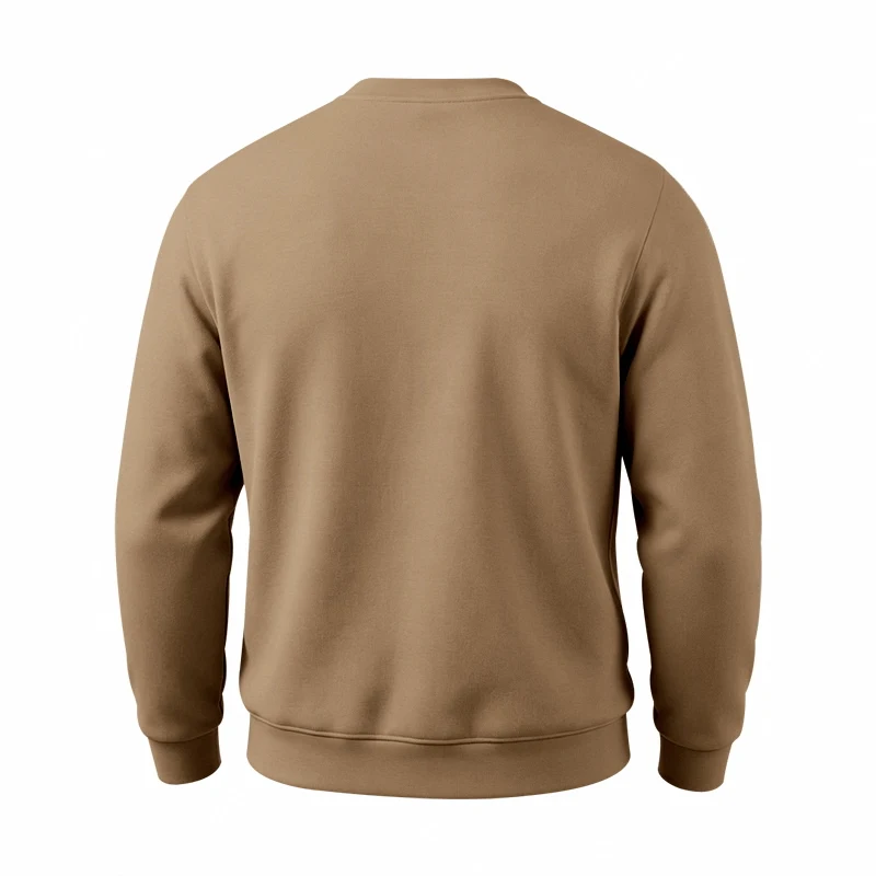 Einteiliger, locker sitzender, klassischer, mit Fleece gefütterter Rundhals-Langarm-Sweatshirt für Herren, warmes, winddichtes, lässiges Winter-Oberteil – Detail 16