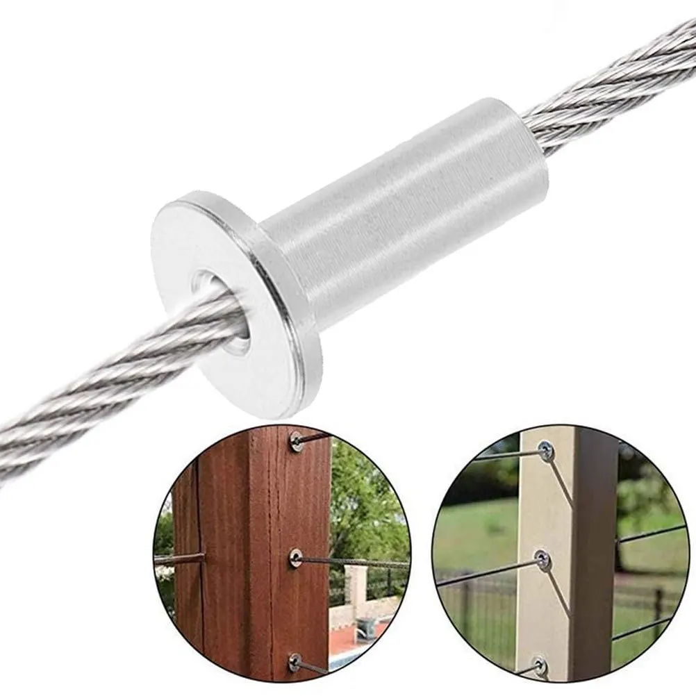 

8Pcs DIY Cable Railing Kit Stainless Steel Protector Sleeves for Indoor Outdoor Use Cable Protector Wire Rope Protective Sleeve