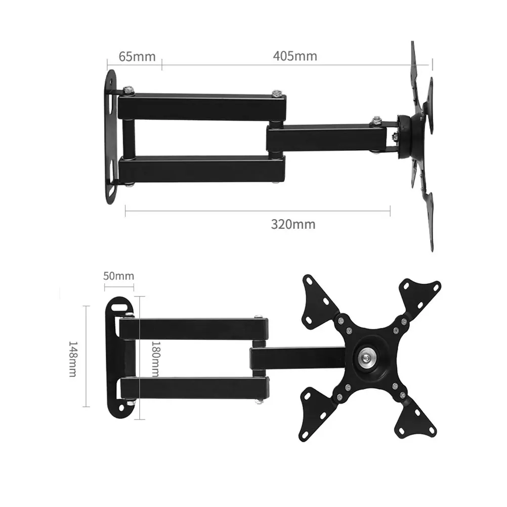 

Universal Wall Mount Bracket 5-10kg Capacity Monitor Stand Rotation Screen Rack Home Accessories