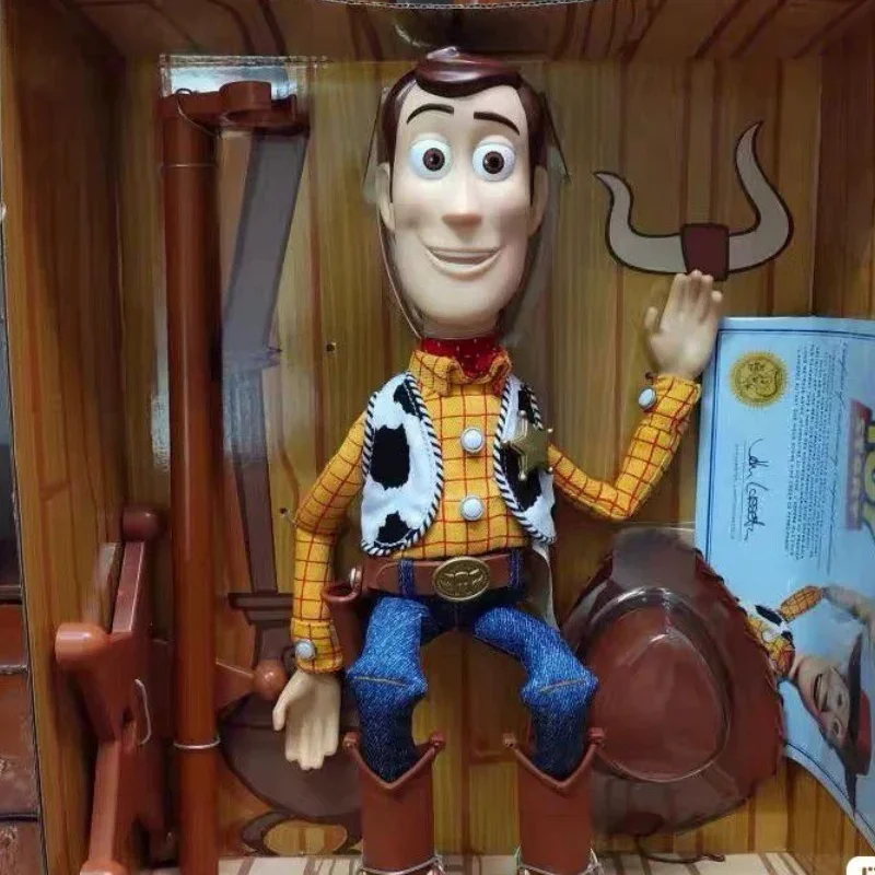 40cm Disney Pixar Toy Story Woody Action Figures English Movie Sound Character Cloth Cowboy Doll Birthday Gift