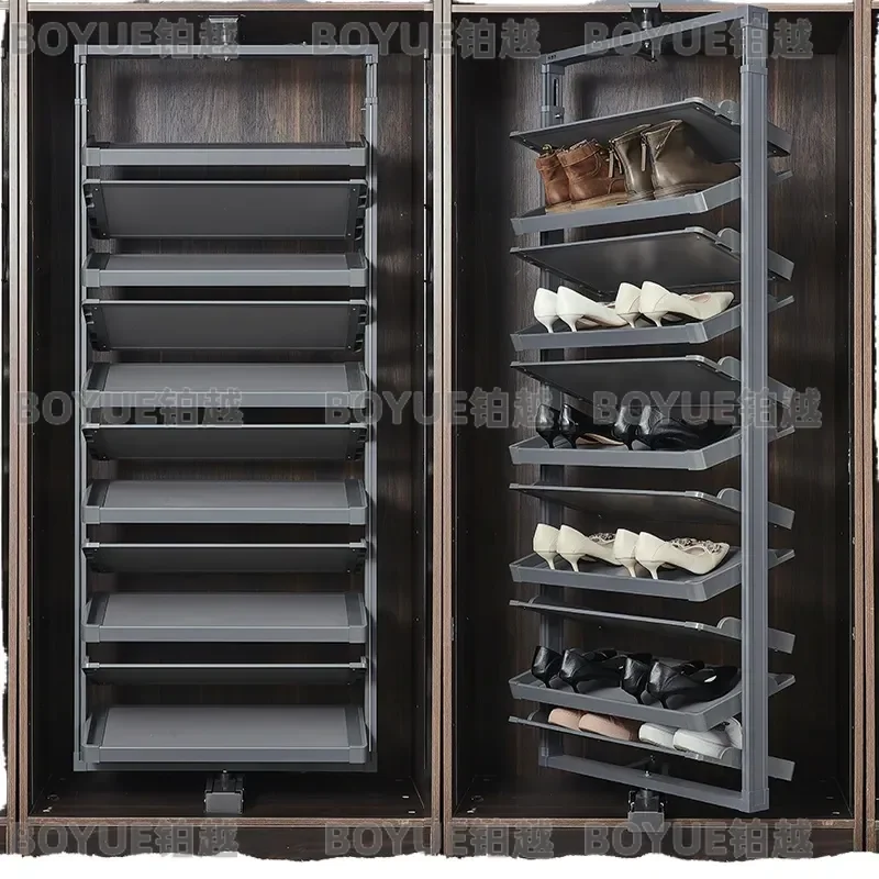 for Multi-layer Adjustable 360 Degree Rotating Shoe Rack Wardrobe Multi-functional Shoe Cabinet