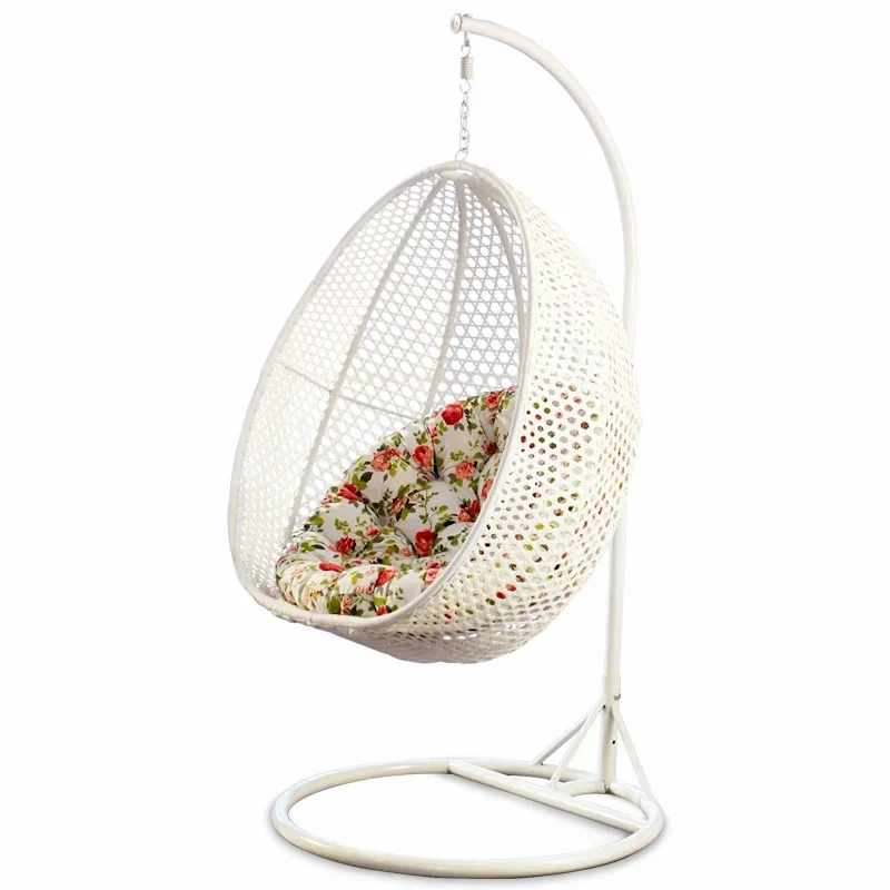 White indoor hanging basket, hanging chair, balcony swing, European rocking chair, outdoor rocking chair, courtyard rattan chair