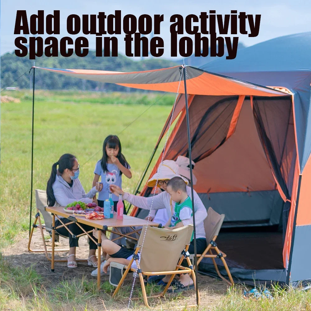 Camping Gear 2 Rooms 1 Living Room Waterproof Extra Large Space 8 To 12 Persons Portable Family Outdoor Party Camping Tent