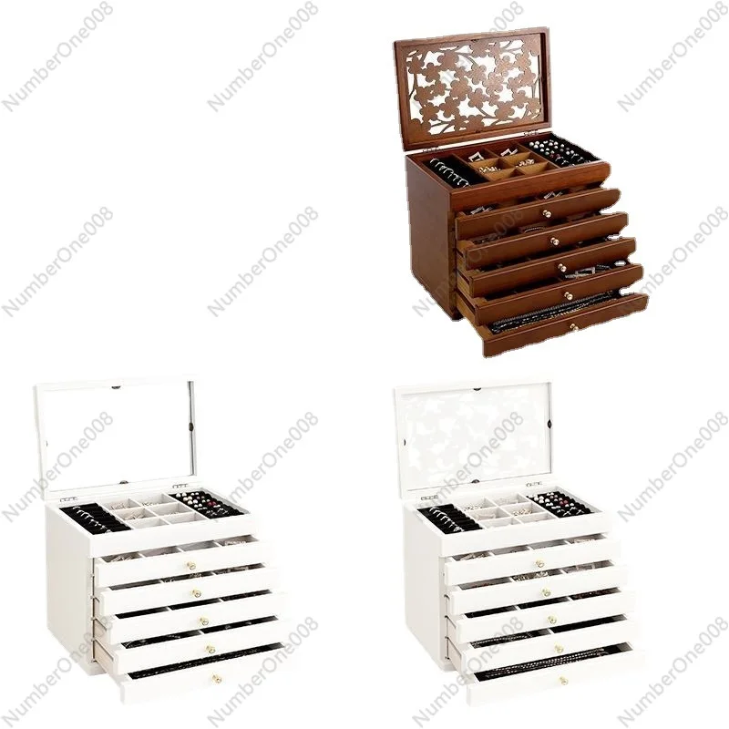 Jewelry Storage Packing Box Wooden Jewelry Box Jewelry Multi-layer Vanity Anti-oxidation Solid Wood