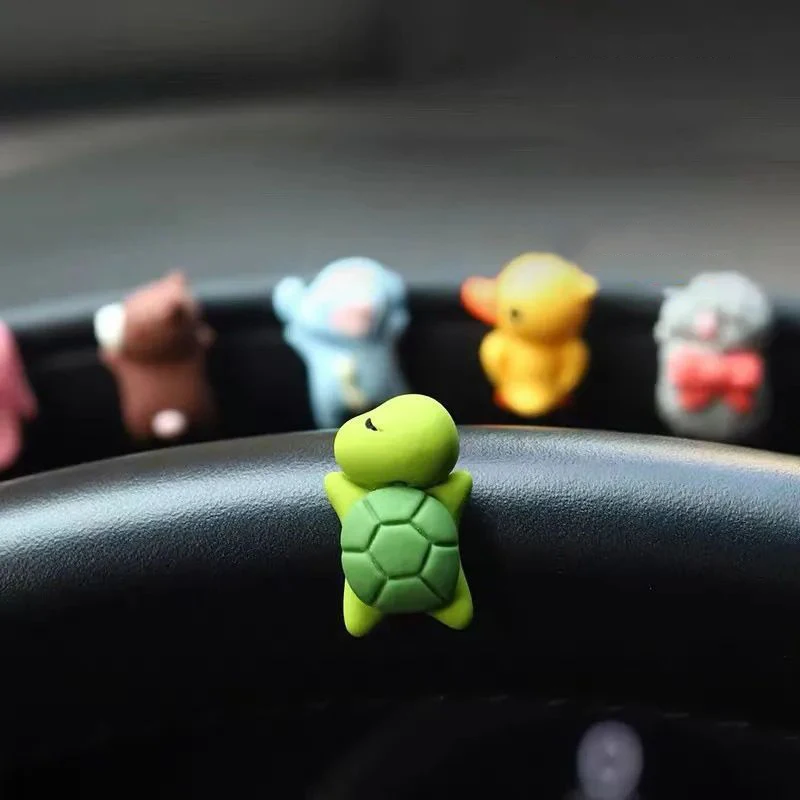 

6pcs/set Cute Lying Mini Turtle Car Interior Decoration Funny Auto Center Console Rearview Mirror Ornaments For Car Accessories