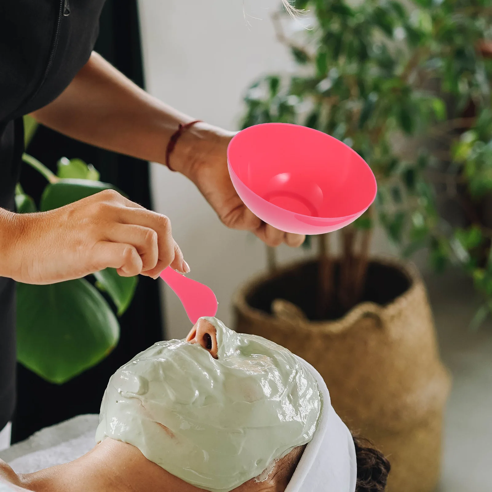 Juego de 5 cuencos para mezclar Facial, herramientas de bricolaje de plástico rosa, herramienta para máscara Diy, salón, ligero, portátil, fácil de limpiar, artesanía