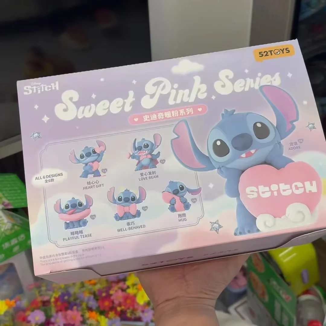 

Disney Stitch Sweet Pink Series Blind Box Anime Figure Collectible Toy Trendy Garage Kit Desktop Decoration Birthday Gift