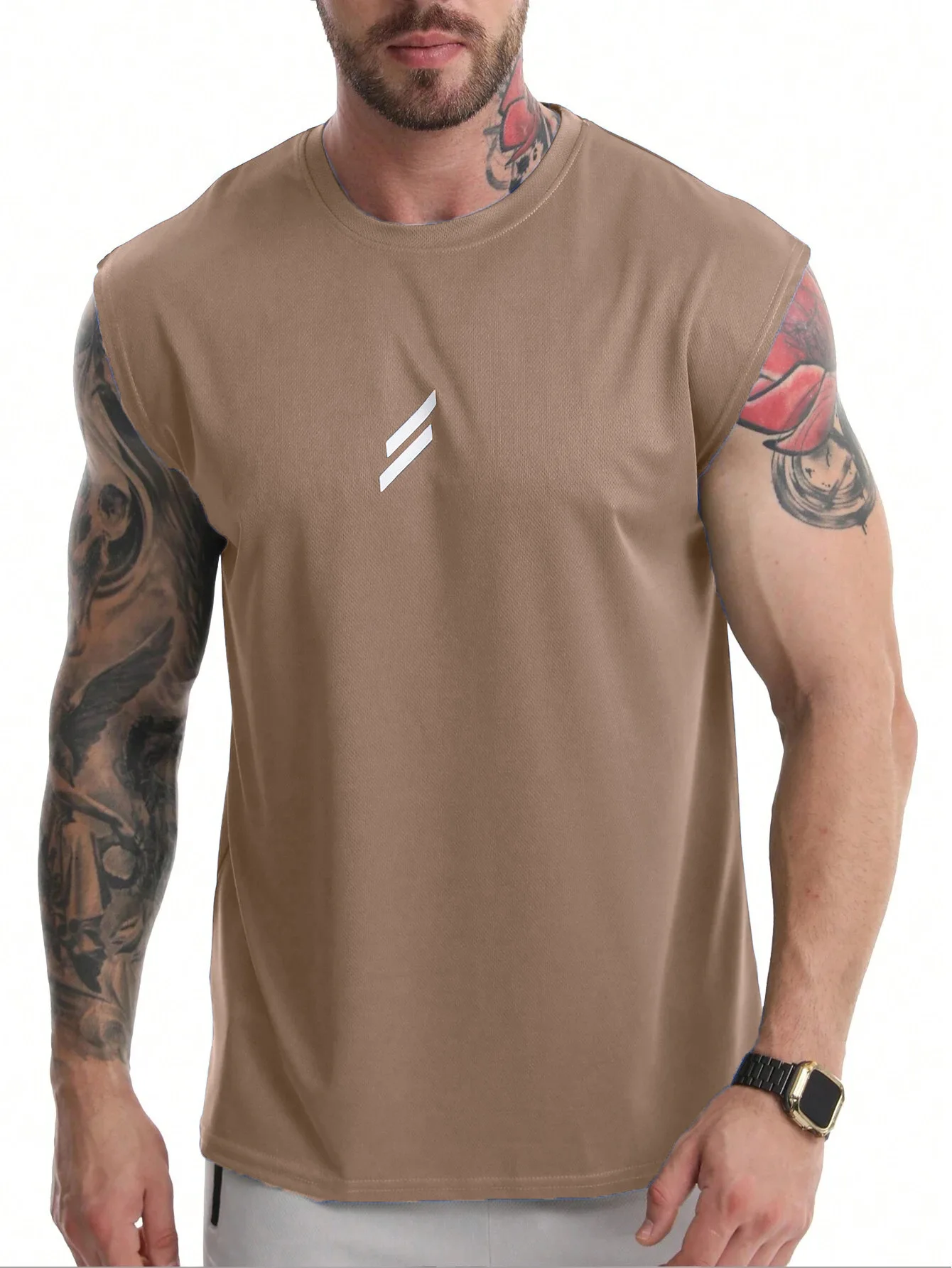 

Camiseta deportiva sin mangas para hombre, chaleco de secado rápido, transpirable, holgado, para entrenamiento, Verano