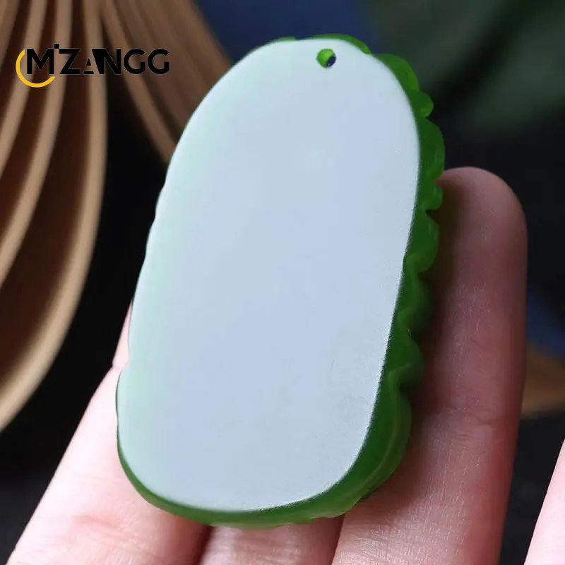 Natural Green Hetian Jade Dragon Pendant Hand-carved Jade Necklace Personalized Charm Jewelry Auspicious Gift for Men and Women