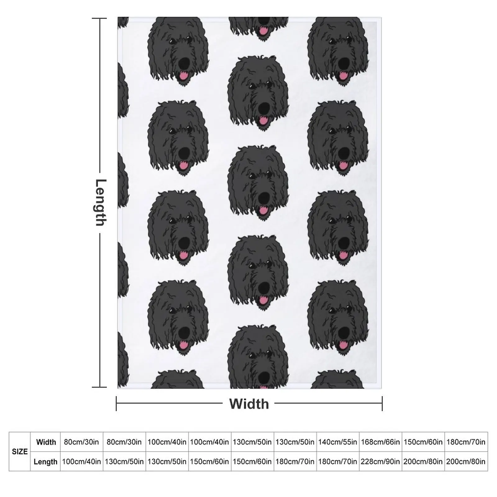 Black BerneDoodle Labra doodle Dog Perro Throw Blanket couch cozy soft plush fuzzy picnic outdoor blanket