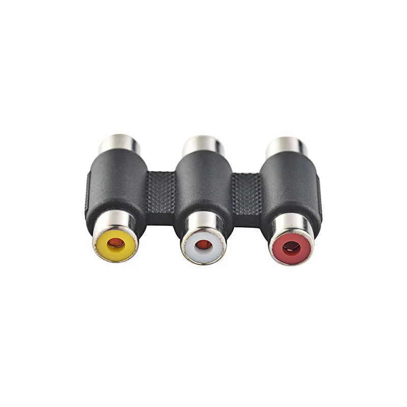 AV adapter 3 lotus female to female audio video adapter RCA three female straight through red white yellow 3RCA female D4