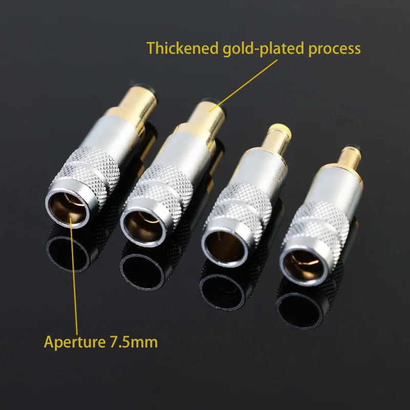 電源用の金メッキ銅コネクタ,5.5x2.5/5.5x2.1/4.0x1.7/3.5x1.3,1個