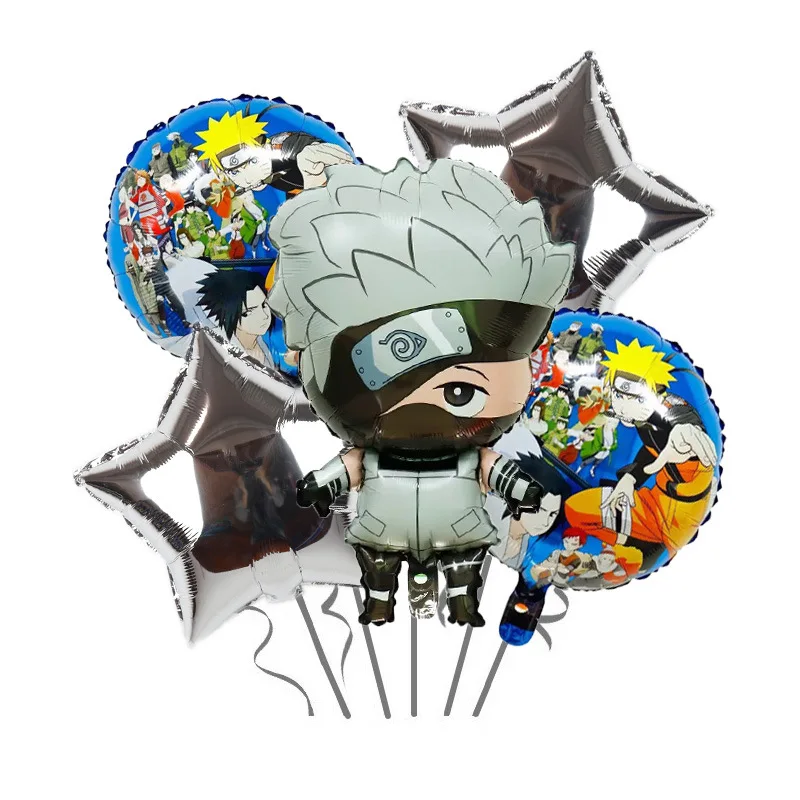 Naruto Anime Aluminum Film Decorative Balloons Naruto Modeling Kakashi Uchiha Weasel Birthday Party Background Decoration Gifts