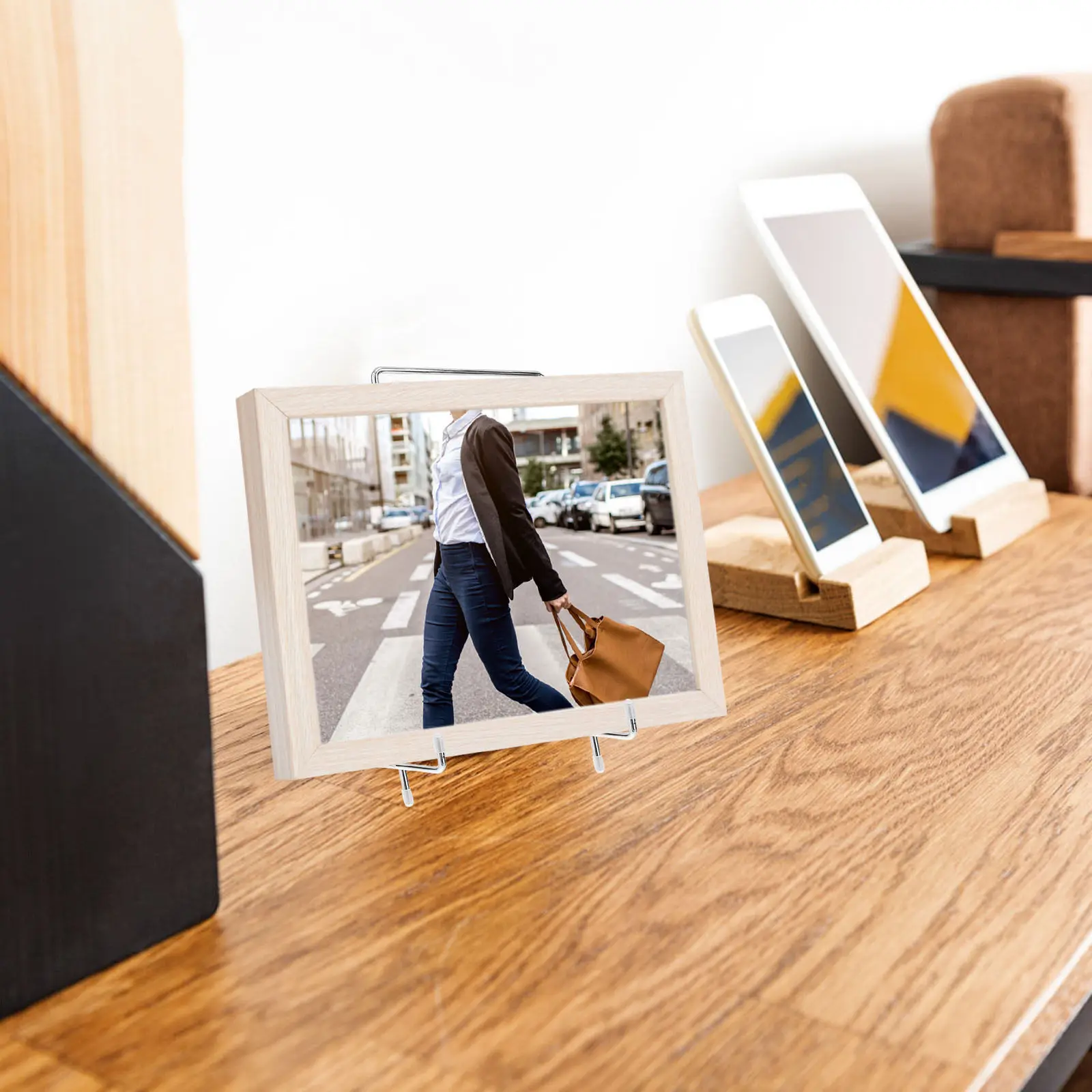 Metal Square Display Stand – Silver Electroplated A-Frame for Photo, Book, Certificate, Medal, Plate