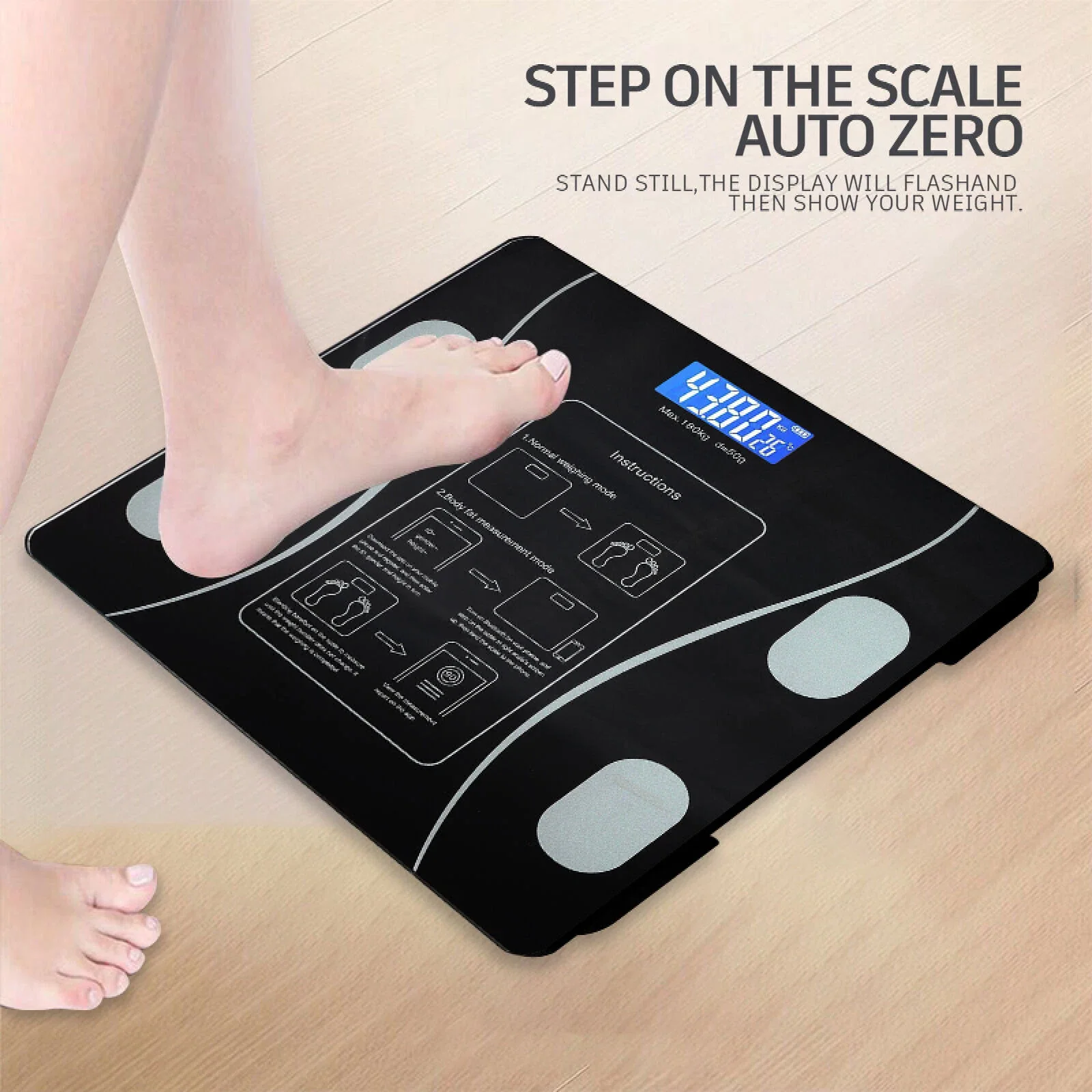 Body Fat Scale Rechargeable Large Display Household Scale Smart Wireless Digital Bathroom Weight Scale With Smartphone App