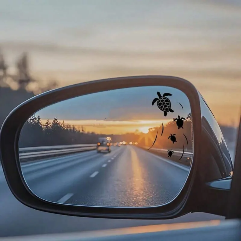 Cute Turtle Swimming In The Sea Rearview Mirror Sticker, Suitable For Cars, Motorcycles, Etc