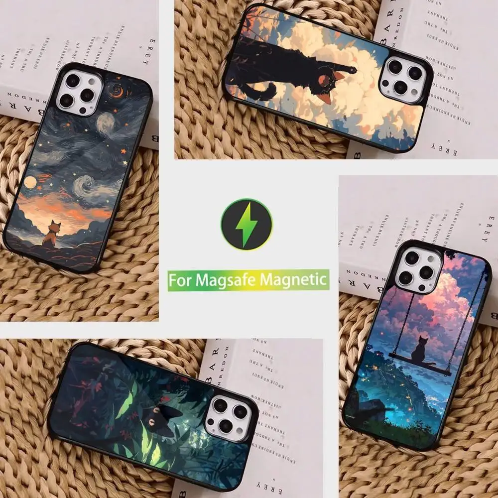 

Art Cat Painting Phone Case For iPhone 16,15,14,17,13,12,11,Pro,Max,Plus,Mini, Magsafe,Magnetic Wireless Charging Case