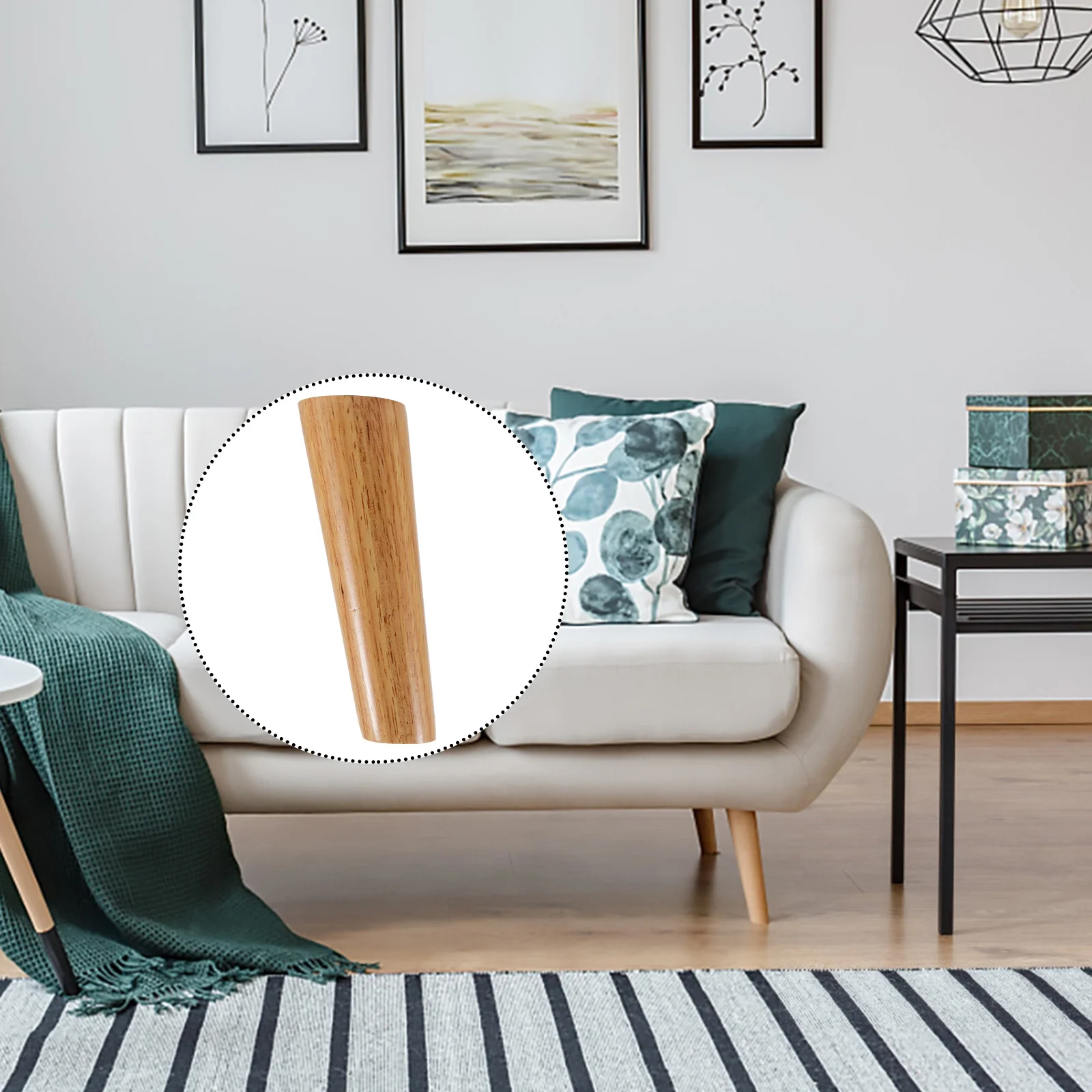 

1 set Rubber Wood Table Legs Oblique Tapered Furniture Feet Replacement Sofa Chair Desk Solid Natural Oak Hand Polished Smooth