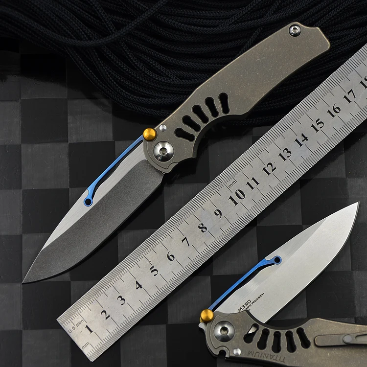 

kevin john Tilock Folding knife high quality outdoor knives Titanium handle M390 pocket Knife survival Tactical EDC tools
