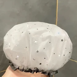 3pcs-Shower Cap, Reusable Waterproof Elastic Bath Cap Large Shower Caps, Hair Protection For Women Shower Bathroom Home Use