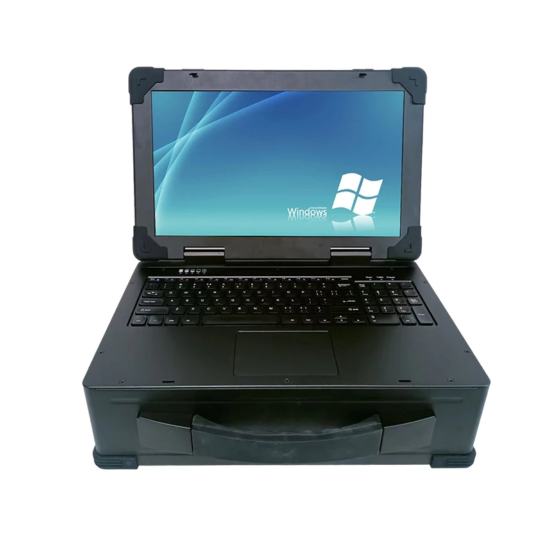 هيكل الخادم الصناعي المتكامل المحمول مقاس 15.6 بوصة، محطة عمل متنقلة، هيكل كمبيوتر محمول متين، شاشة LVDS