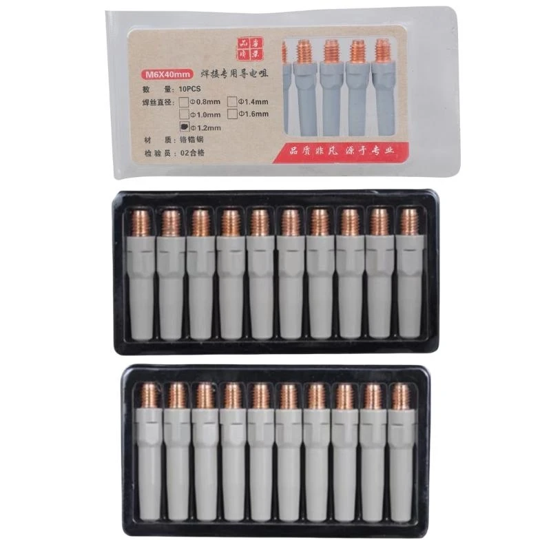 

Welding Contact Tips 40mm M6 Gas Nozzle Tip Torch 0.8/1.0/1.2mm Welding Tips For Industrial MIG Welding Torch Equipment