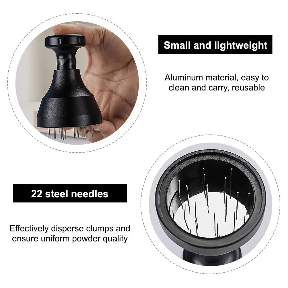 51/53/58mm Espresso Distribution Tool Adjustable Detachable Design Coffee Stirrer Needle Non-Slip Grip Stainless Steel