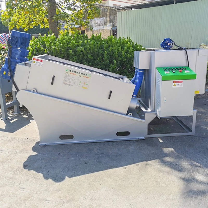 304 stainless steel sludge concentrator automatic stacking screw dewatering machine 302 stacking screw sludge dewatering machine