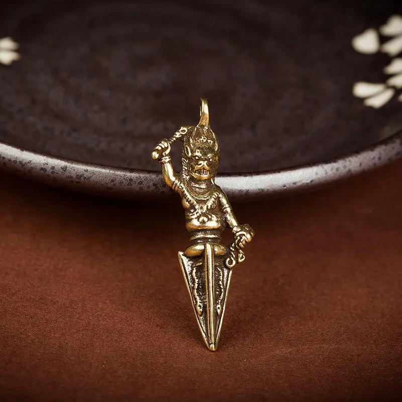 1/2pcs Brass Retro Demon Suppressing Pestle Bull Head Vajra Pestle Car Keychain Pendant Creative Bag Pendant Pendant