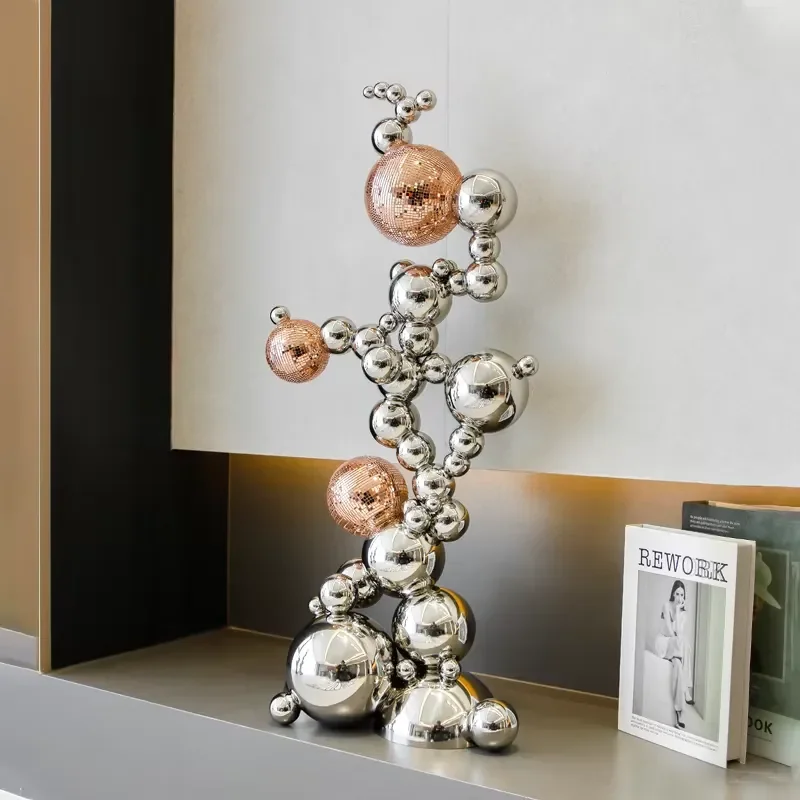 Customize OEM ODM Polished Modern Outdoor Abstract Globe Model Decorative Stainless Steel Sculpture Garden Ornaments