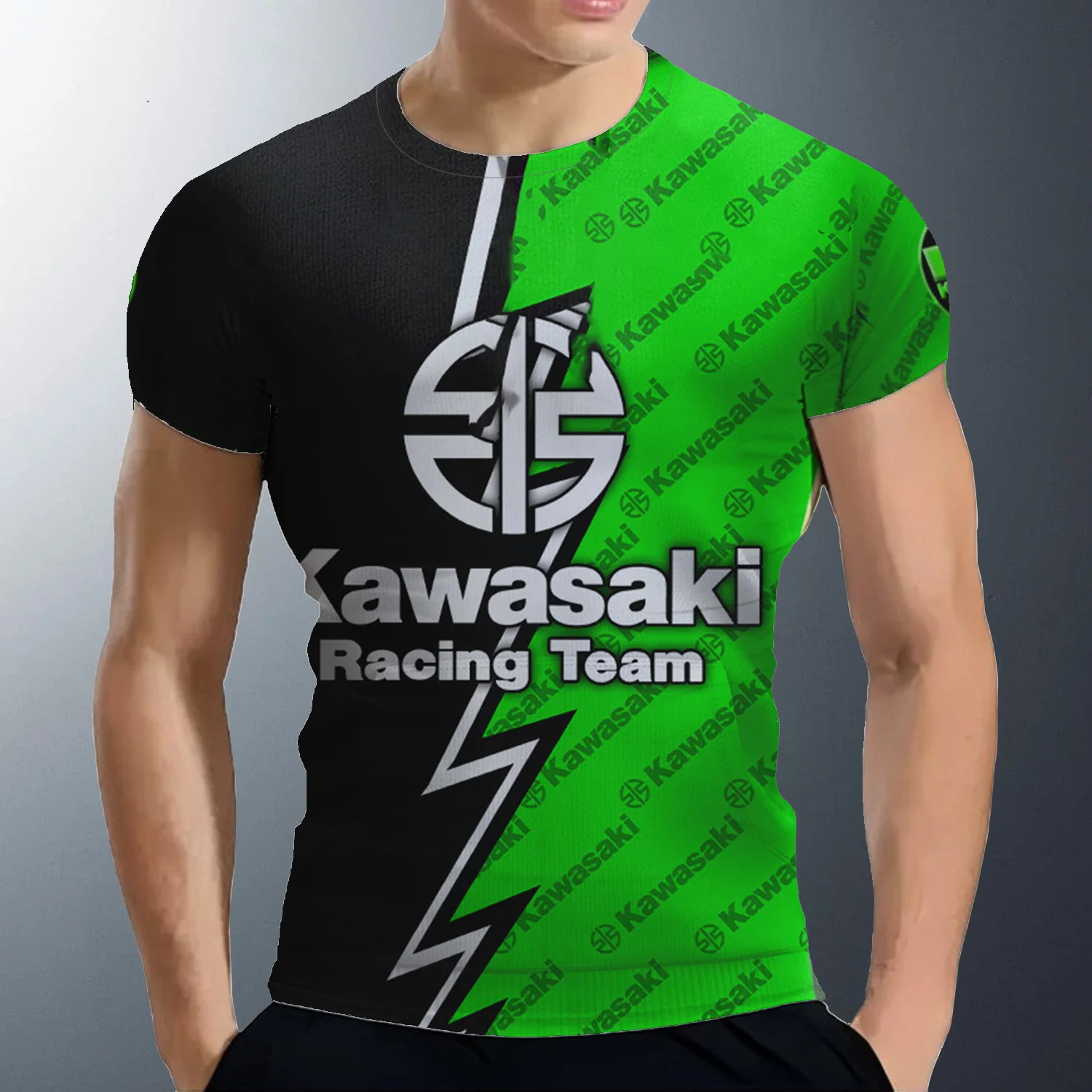 

Kawasaki Sportswear Men's T-shirts Adventure Men Sportswear Off-road Clothing New Streetwear Tops Motorcycle Men Cool T Shirt