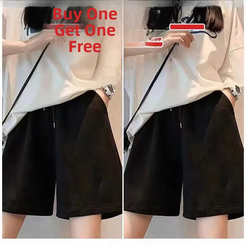 

Loose Straight Leg ort Pants Men Women Casual Sports Leisure Pure Color Fourths Five Tenths Trousers for Couples Students