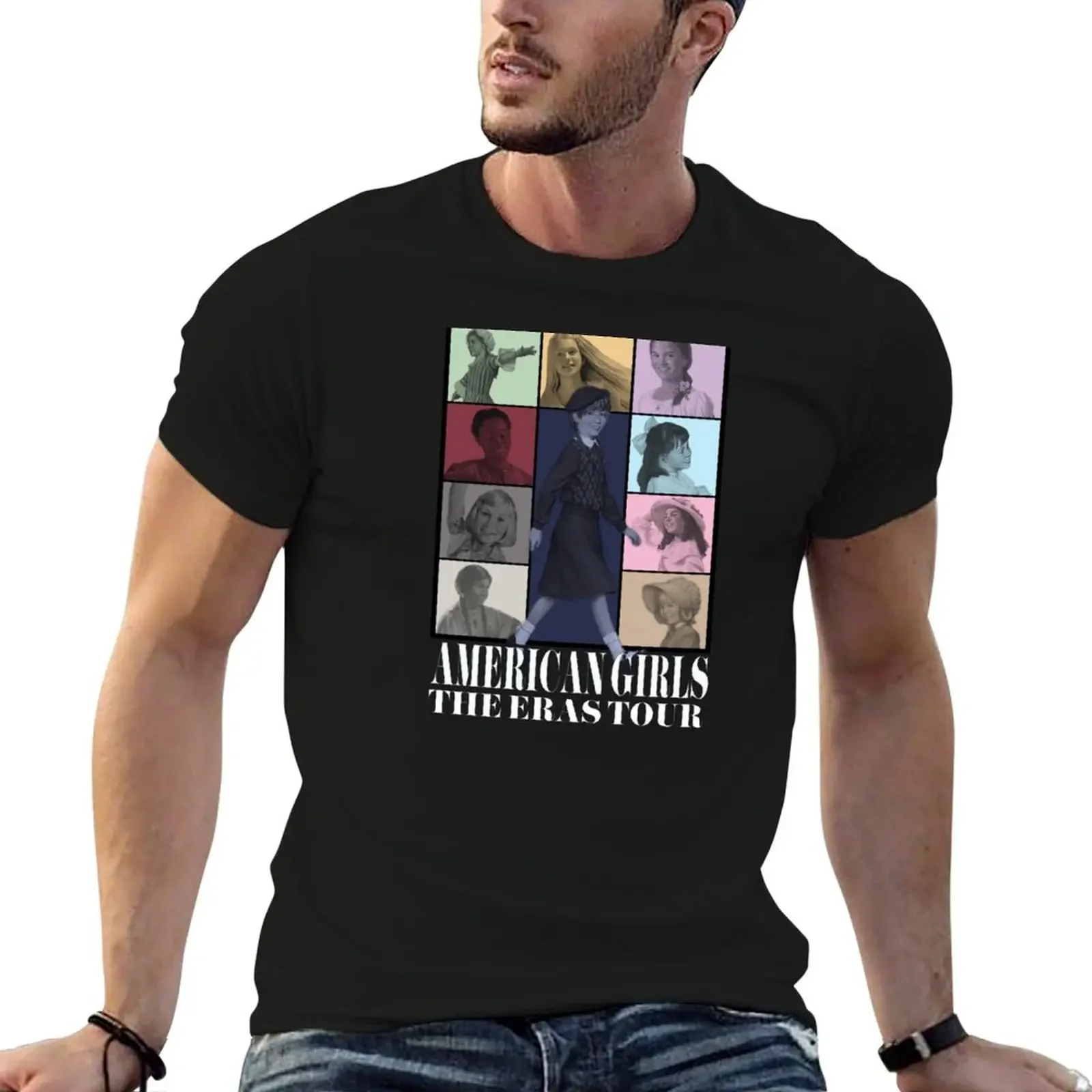 Historical Girlies Books Tour - American History Eras Girl Doll Samantha Molly Kit (white text) T-Shirt