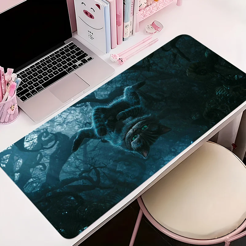 لوحة ماوس مطبوعة ملحقات الألعاب حصيرة مطاطية للألعاب حصيرة مكتبية أنيمي C-cheshire Cat Alice In Wonderland حصيرة لوحة المفاتيح