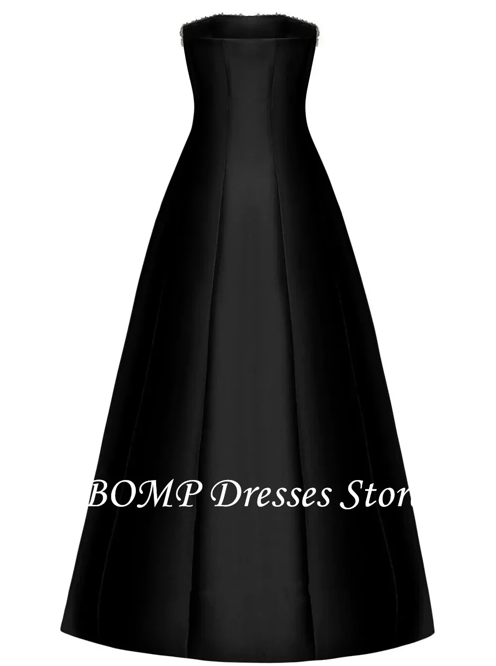 BOMP Luxury Dubai Black A Line Sequined Beaded Evening Dress for Women 2025 Elegant Birthday Party Formal Gowns Customized