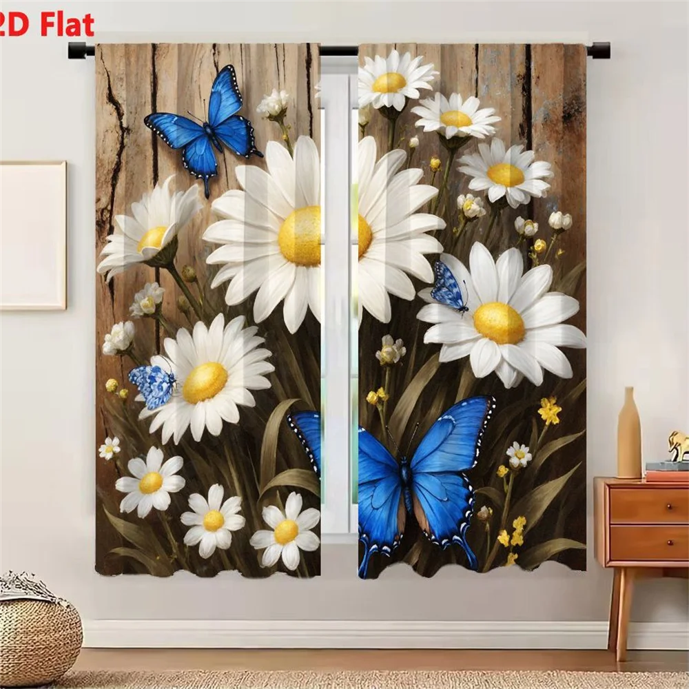 2Pcs Curtains Please provide the product content to generate the title. Window Drapes for Bedroom Room Decor Decoration Window T