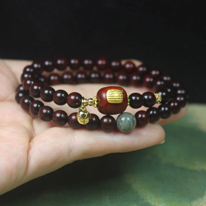 

Zambian Rosewood Blood Sandalwood 6mm Buddhist Bead Five-Line Sutra Bracelet Unisex Personalized DIY Jewelry Prayer Bea