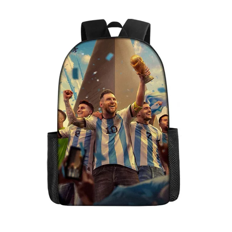 Mochila para niños Messi Ronaldo, bolsa de colección de estrellas de fútbol, regalo de celebridades